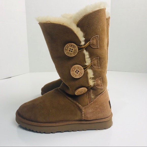 Ugg Bailey Button Triplet Boot Chestnut sz 5 EUC! - Picture 4 of 7